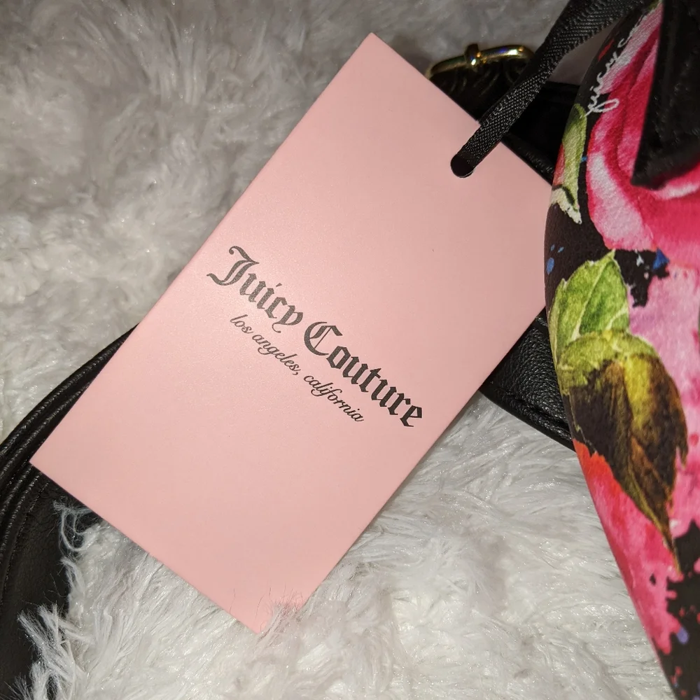 Nwt Juicy Couture Black Multi Rose Juicy Billboard SM Backpack - Picture 11 of 16